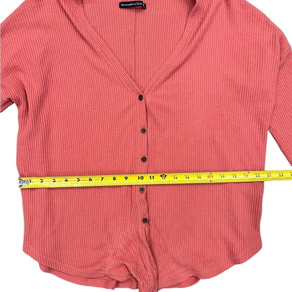 Abercrombie & Fitch Women’s Ribbed Tie Front Top Size M - Picture 5 of 6